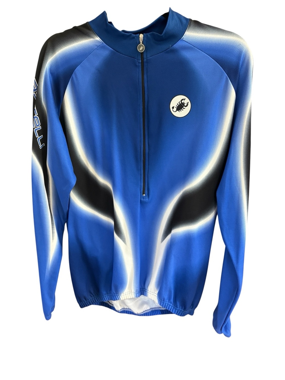 Castelli Long Sleeve Blue Italia Italy Cycling Shirt 1/2 Zip Size XXL